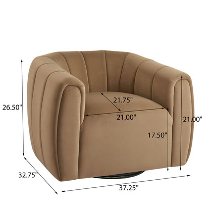 Serenizia - Upholstered Swivel Chair With Channel Tufted