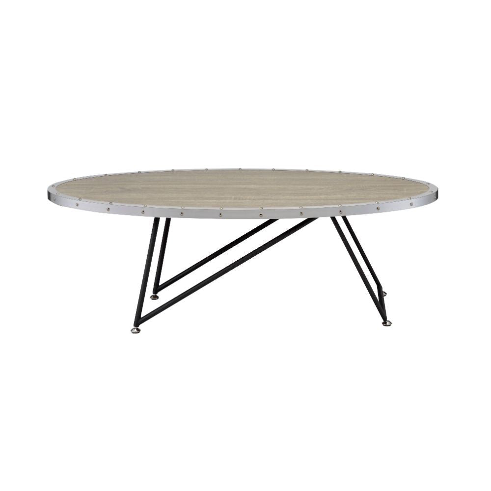 Allis - Coffee Table - Weathered Gray Oak & Metal