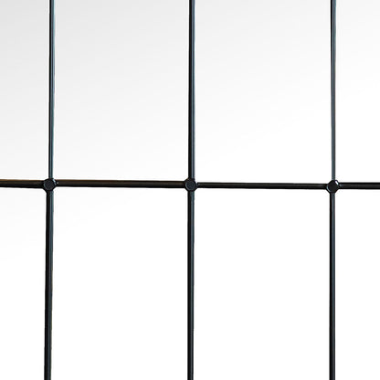 Harvik - Window Pane Wall Mirror With Linear Trim - Black
