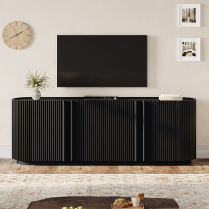 TV Stand With Fluted Tambour Style Door