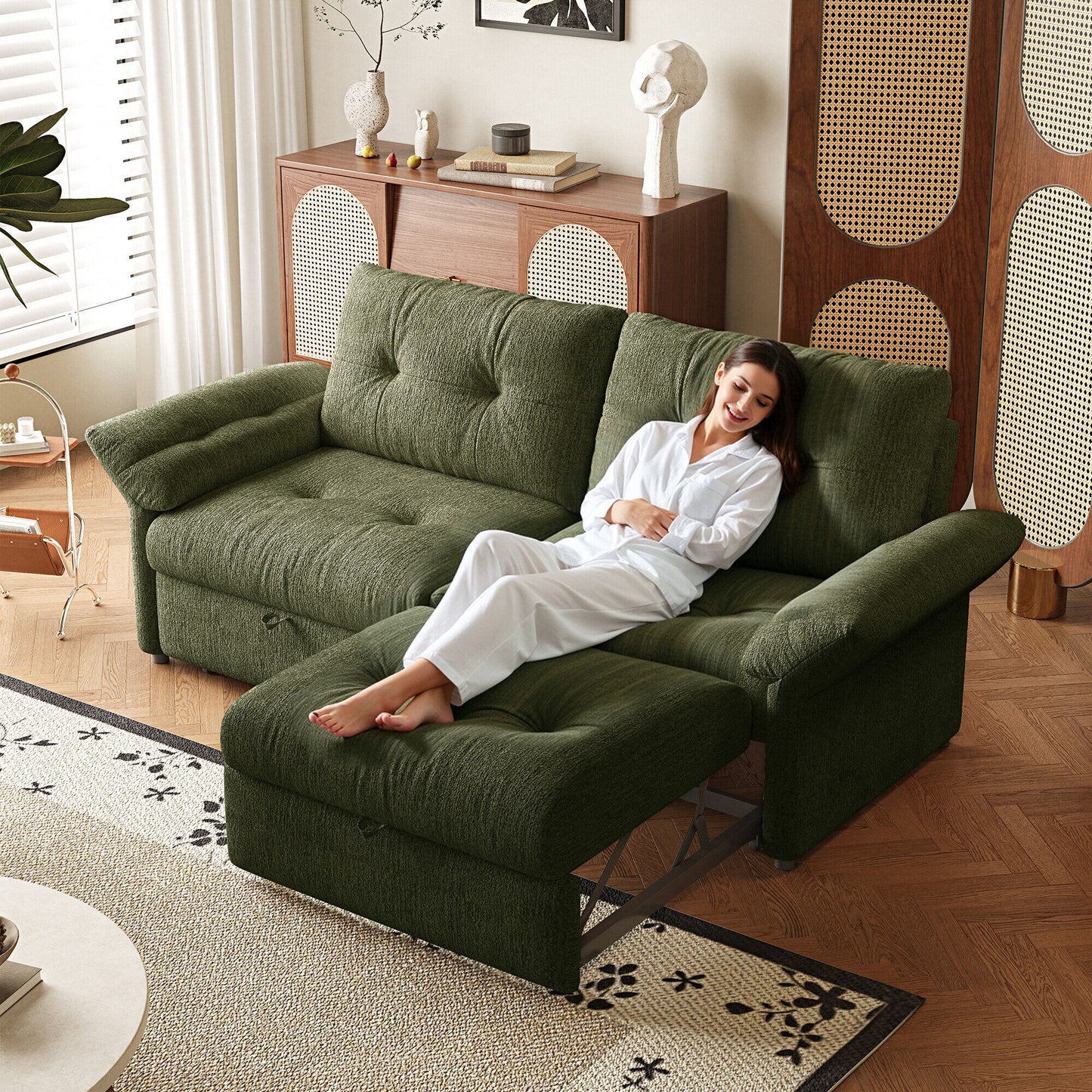 Sofa Bed, 2 In 1 Design For Living Rooms