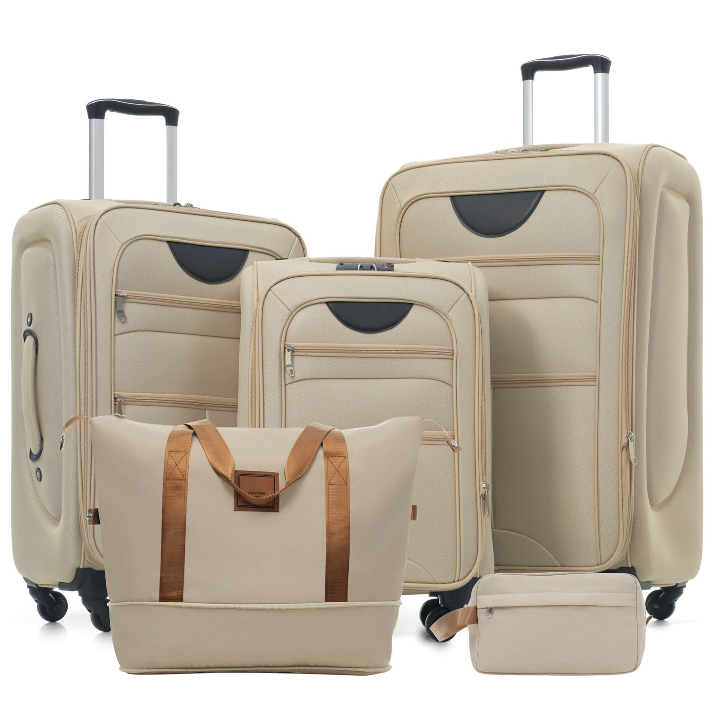 Softside Luggage Expandable Set With Duffel Bag Upright Spinner
