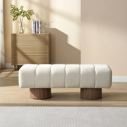 Upholstered Entryway Bench Ottoman