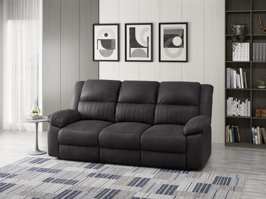 Reclining Sofa - Black - Solid Wood