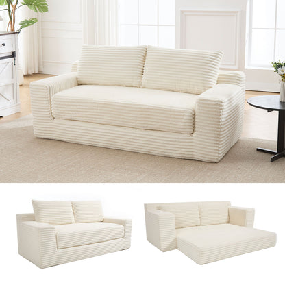 Convertible Loveseat Sofa Bed With Memory Foam & Steel Frame