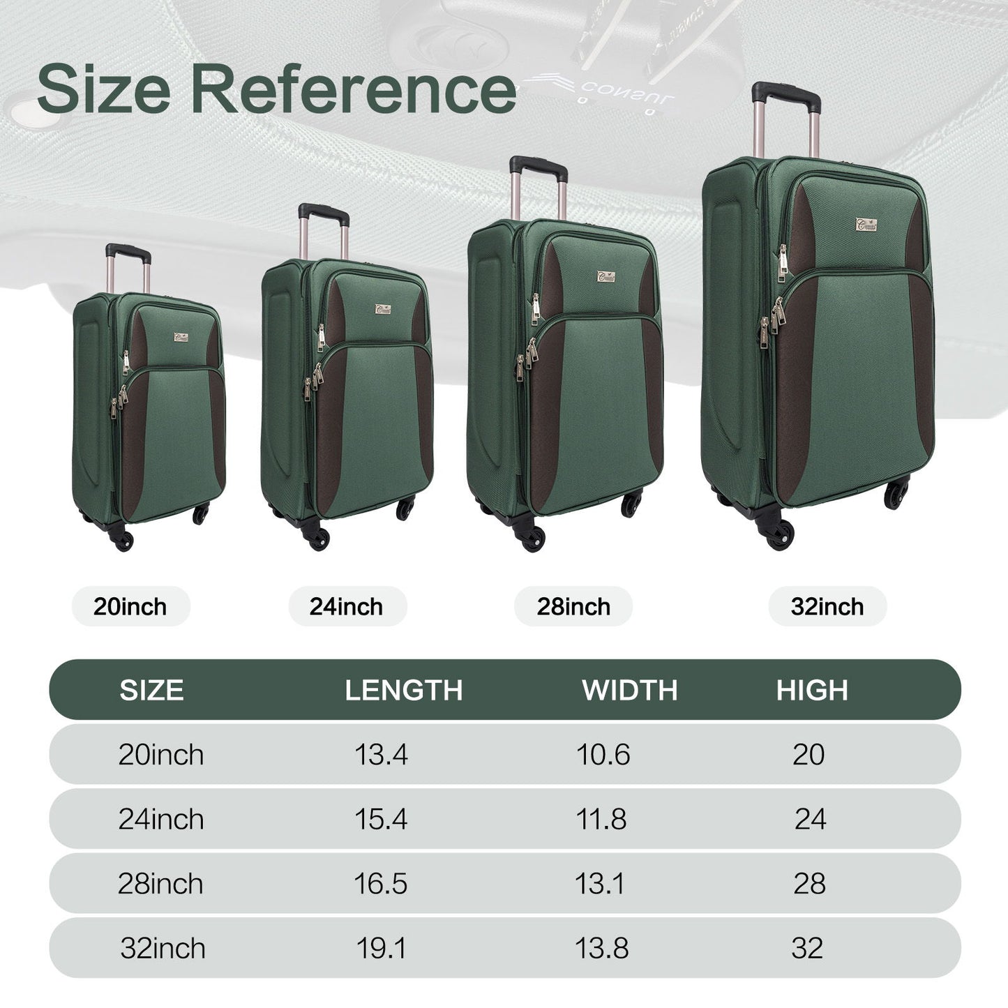 4 Piece Set Softshell Luggage