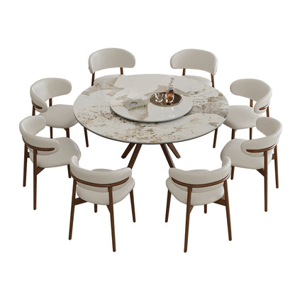 Modern Sintered Stone Dining Table Set With Chairs