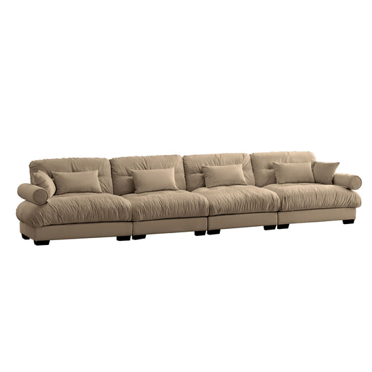 Super Comfort Oversized Modular Velvet Sectional Sofa, Deep Seat Convertible L Shaped Couch