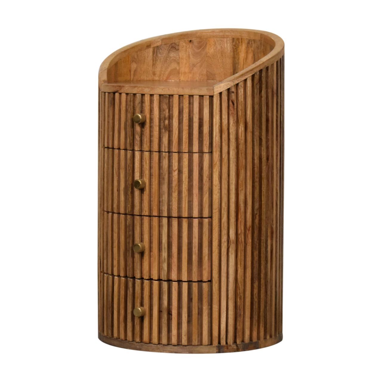 Soba - Bedside Table, 4 Drawer - Oak