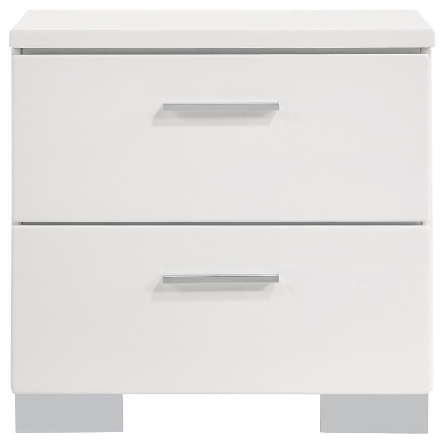 Felicity - 2-Drawer Nightstand - White High Gloss