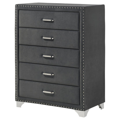 5 Drawer Bedroom Chest With Crystal Pulls