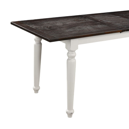 Dining Table With Leaf, Expandable - Brown