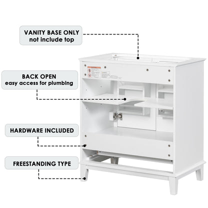 Modern Bathroom Vanity Base Only With Doors And Drawer