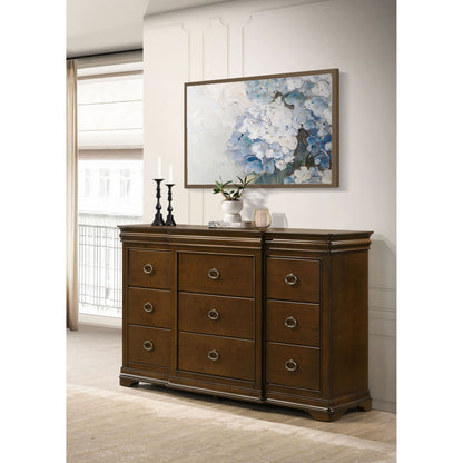 Leonide - 9 Drawer Dresser - Cherry