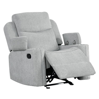 Galya - Motion Glider Recliner - Light Gray Chenille
