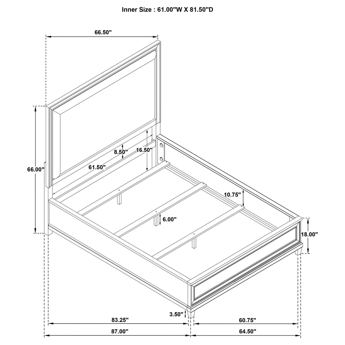 Wedner - Queen Panel Bed - Oak