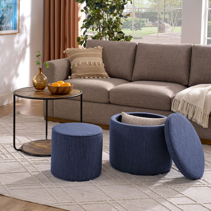 Multi Functional Ottoman And Table Set With Drum Stool