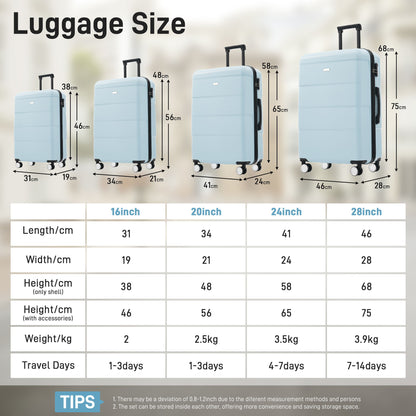 Hardshell Luggage Set 6 Piece With Duffel & Toiletry Bag