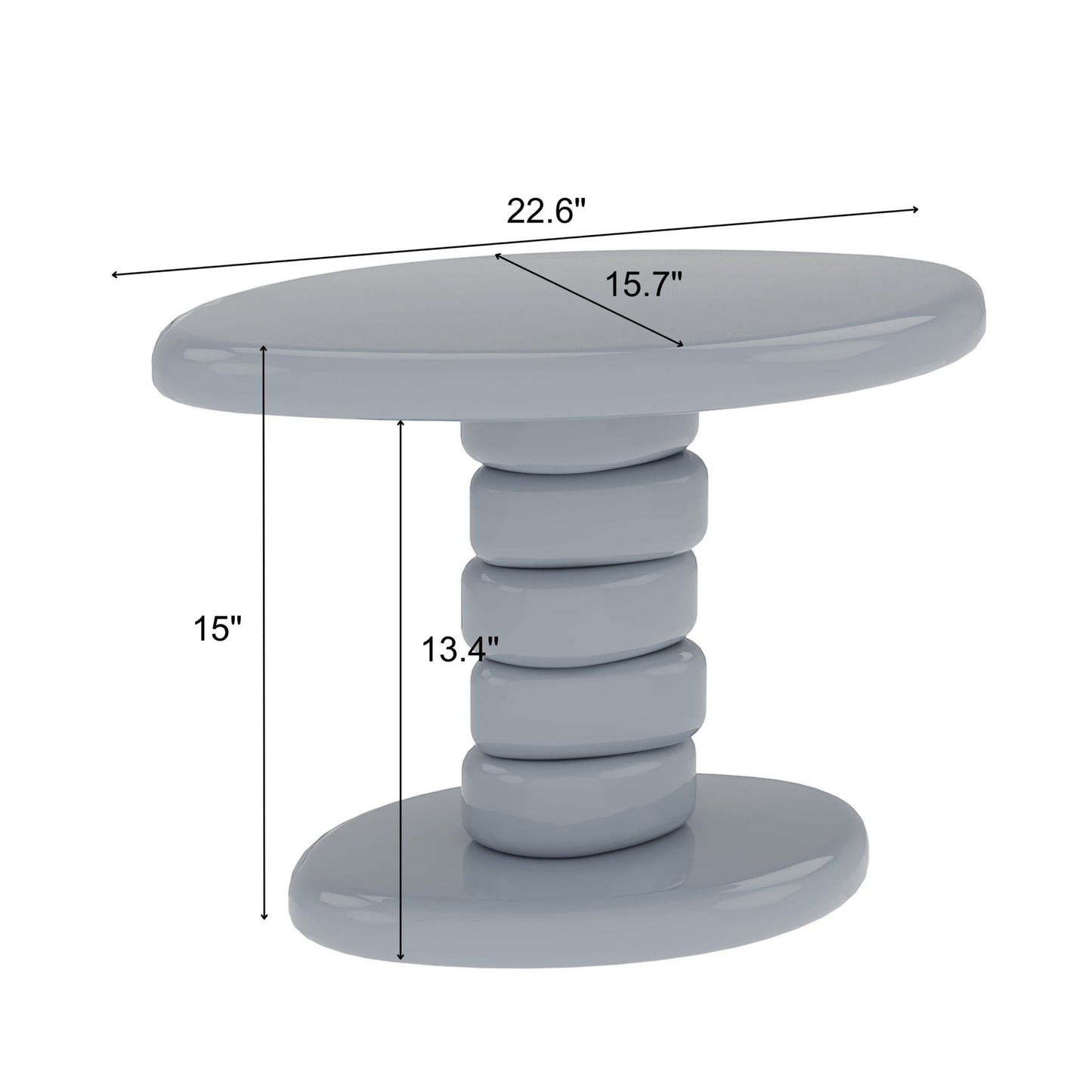 Stacked Cobblestone End Table