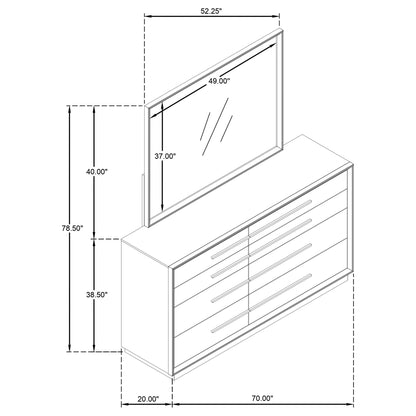 Prescott - 8 Drawer Dresser With Mirror - Brown