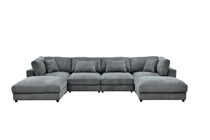Upholstered Modular Sectional & Custom Configuration And Toss Pillows