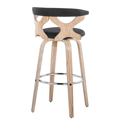 Gardenia - Contemporary Fixed Height Barstool With Swivel With Round Footrest (Set of 2)