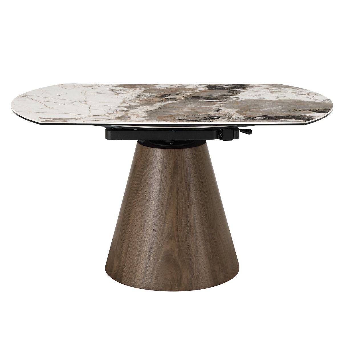 Eada - Dining Table With Ceramic Top - Beige Chenille, Ceramic Top & Walnut