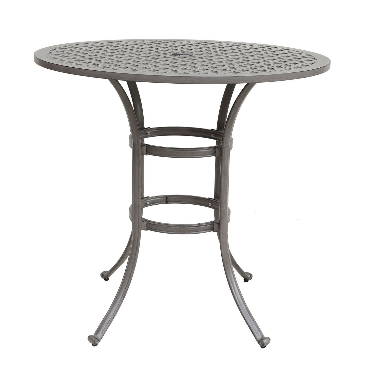 42" Cast Aluminum Round Bar Table - Gray