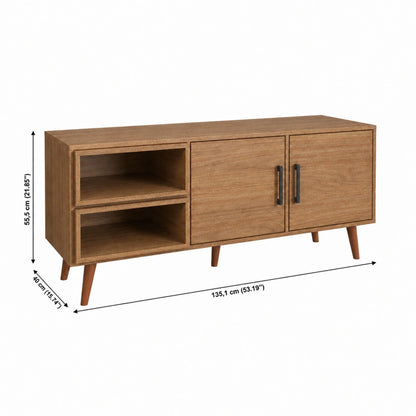 TV Stand For TVs Up To 60" With 2 Doors And 2 Open Shelves