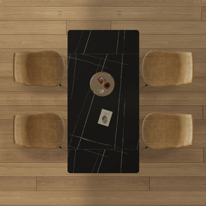 Retractable Sintered Stone Dining Table Set With Chairs