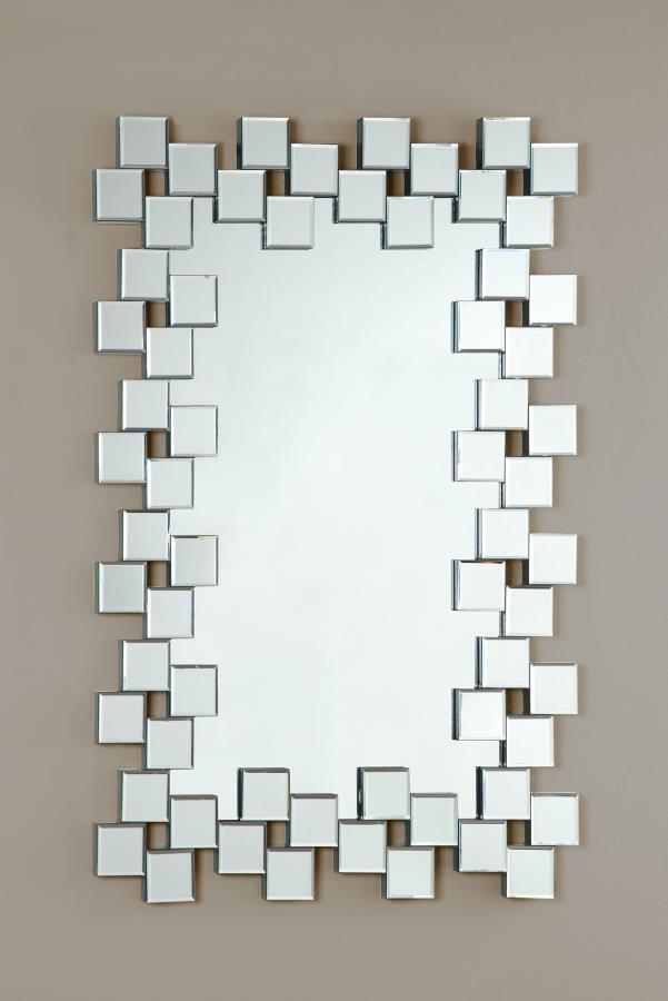 Pamela - Rectangular Frameless Wall Mirror - Silver