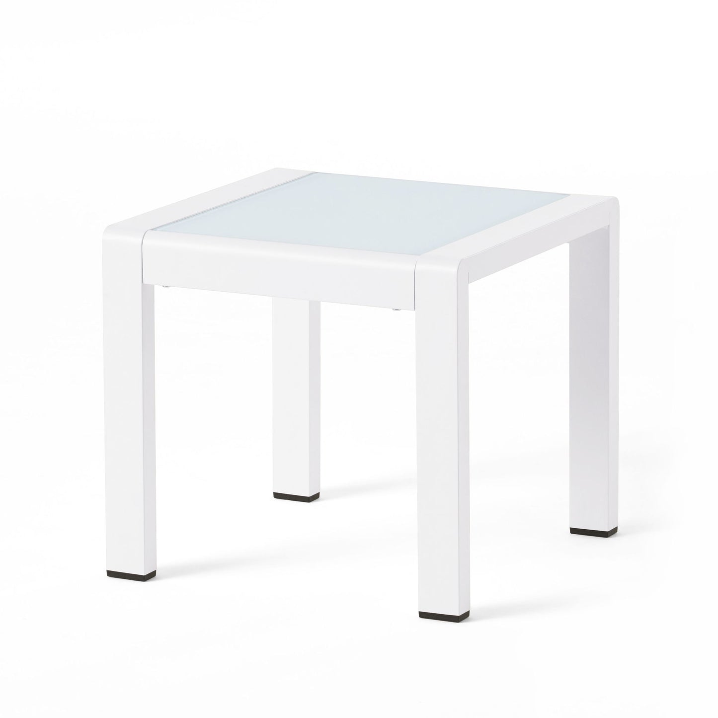 Cape Coral - Contemporary Side Table With Frosted Glass Top