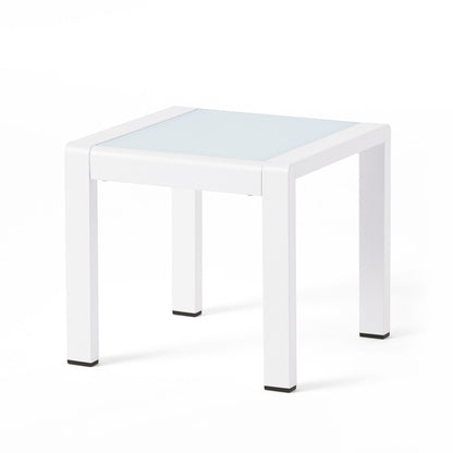 Cape Coral - Contemporary Side Table With Frosted Glass Top