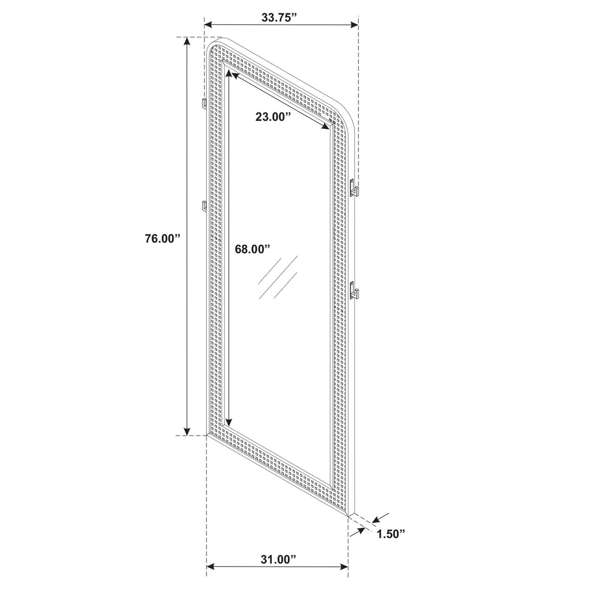 Benson - Standing Floor Mirror - Black