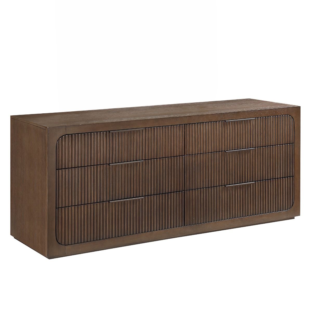 Leanna - Dresser With Wood Top - Brown Oak