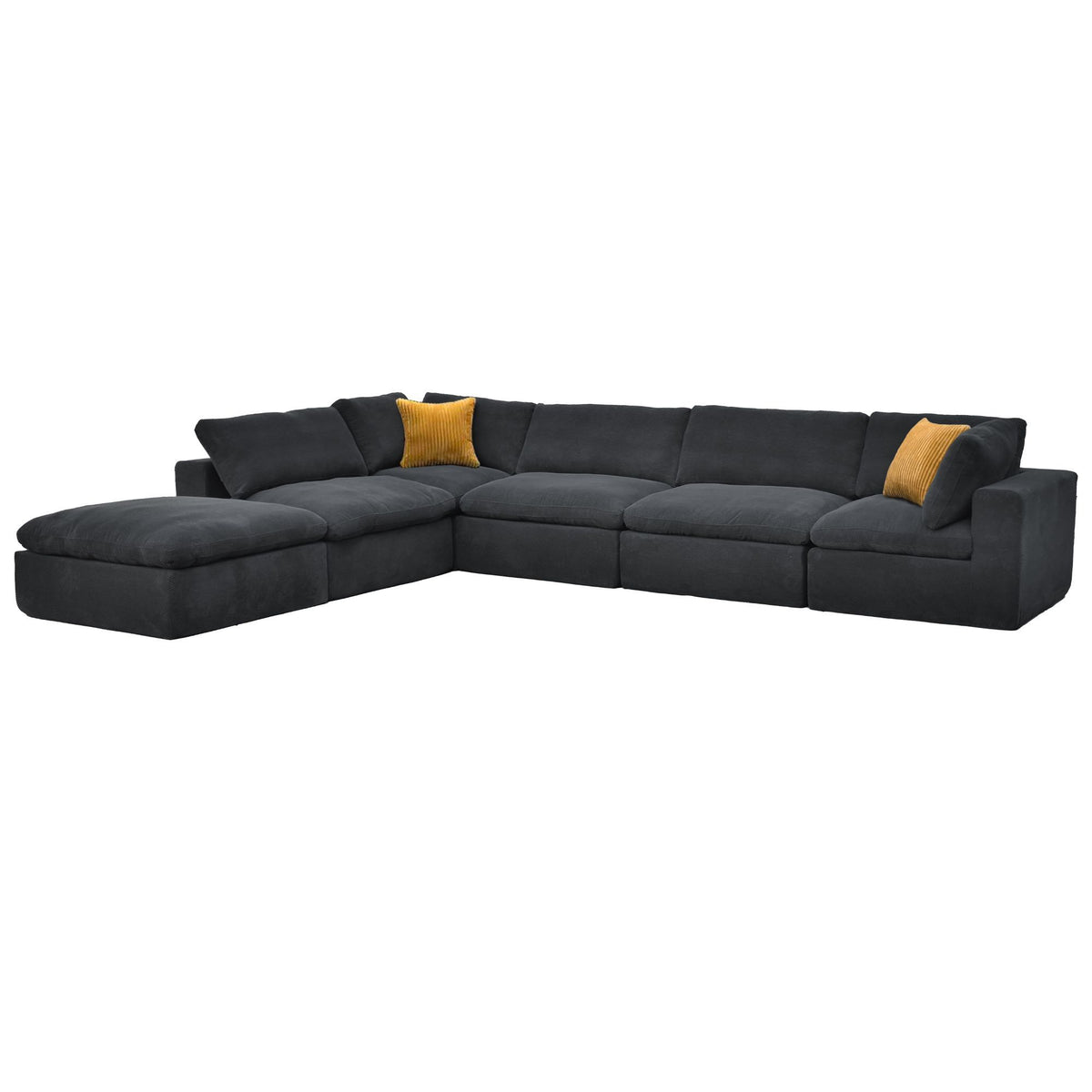 Custom Configuration Modular Sectional With Toss Pillows