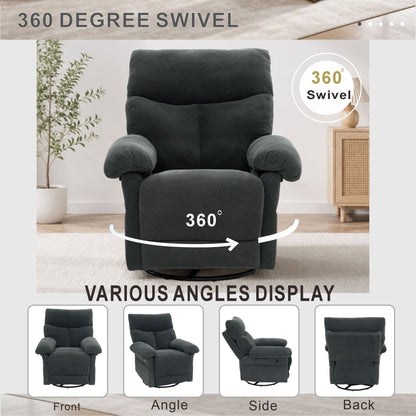 Swivel Rocker Recliner Chair With Manual Recline For Living Room