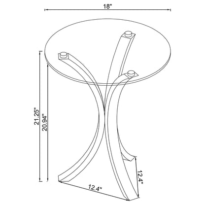 Bailey - Round Top Side Table - Clear