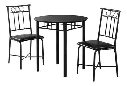 3 Pieces Dining Table Set, Small, Round, Contemporary & Modern