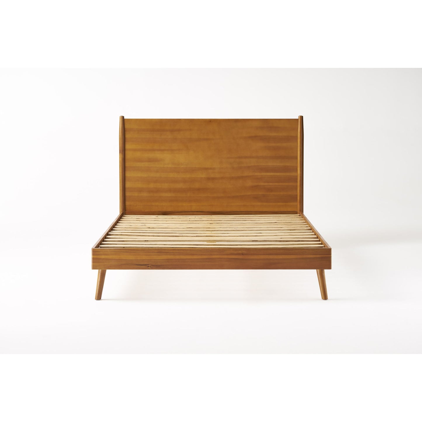 Wildflow - Queen Platform Bed With Splayed Legs And Headboard - Natural