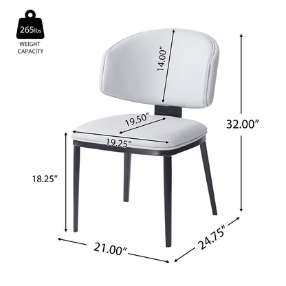 7 Pieces Contemporary Dining Set With Faux Leather Chairs