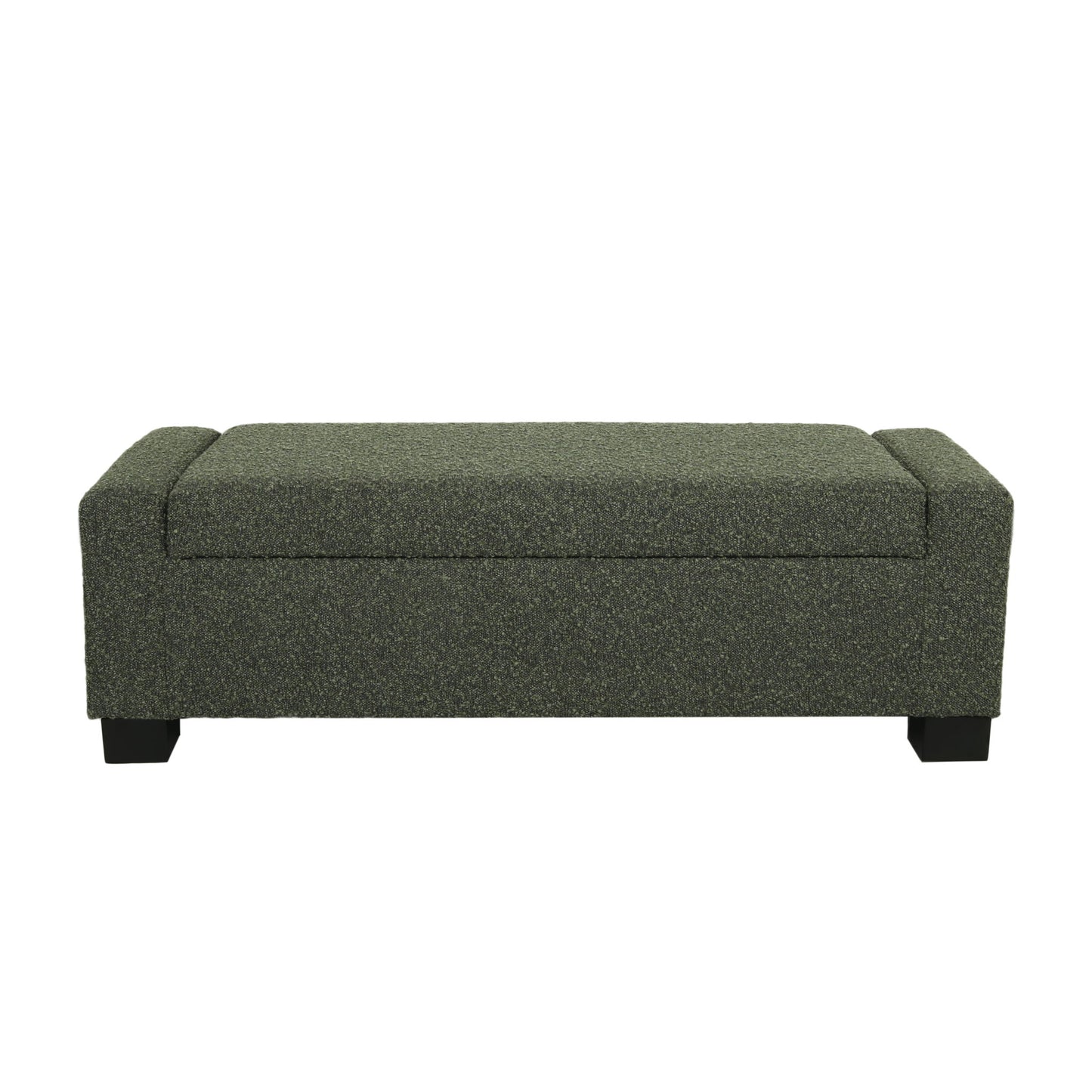 Textured Fabric Ottoman Bench With Hinged Lid