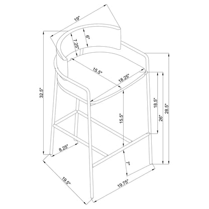 Low Back Upholstered Stool - Gray