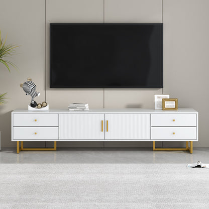 TV Media Console Table, TV Stand With Storage For Living Room - White