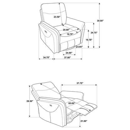 Beacon - Power Swivel Recliner With USB Charging And Adjustable Recline