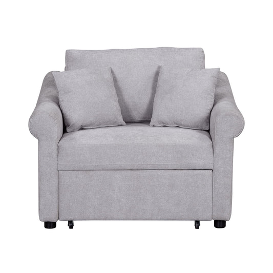 Convertible Sleeper Chair With Adjustable Backrest, 3 In 1 Lounger Chair Turns Into Bed, Single Bed For Living Room