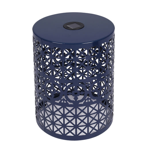 Modern Iron Solar Side Table With Built - In Light