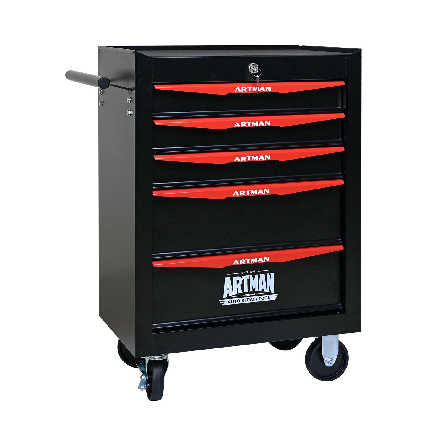 Rolling Metal Tool Chest With Drawers, Steel Storage Cabinet With Ball Bearing Slides