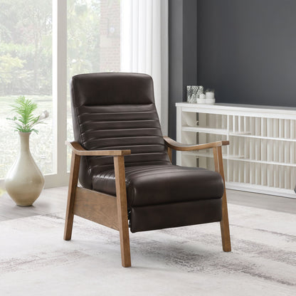 Asher - Modern Push Back Recliner With Wood Arms
