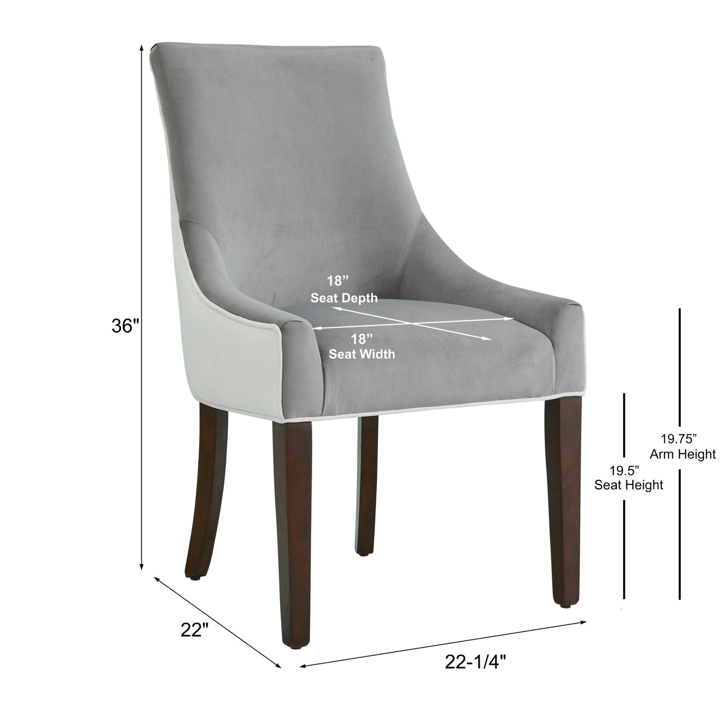 Jackson - Upholstered Dining Chair Elegant Design - Smoke / White